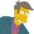 Pixelated cartoon character with yellow skin, dark brown hair, and a teal jacket over purple clothing.