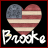 Pixelated heart-shaped icon with American flag design and stylized text below, set against black background with red border.