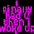 A static contact sheet of a 48x48 pixel animated icon showing three identical frames with pink text on black background, each frame displaying the phrase "finally had then I woke up" in a distorted blocky font.