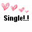 Pixelated pink hearts of varying sizes float above black text reading 'Single!!' on the left and 'Love Lindsey' on the right against a white background.