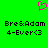 Green background with pink heart icon above two identical text blocks reading "Bre&Adam 4-Ever<3" in black pixelated font.