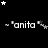 Black background with white and gray stars scattered across; repeated text "- 'anita' -" in pixelated font, each instance flanked by small star icons.