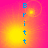 Vertical blue text 'Britt' on a pink-to-yellow gradient background with yellow circular glows and faint spiral patterns.