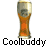 Pixelated static icon of a tall glass filled with amber liquid and frothy head, labeled "Coolbuddy" in blocky text below.