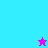 Two pixelated star figures on a split background of cyan, magenta, and purple sections.