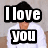 A person in a white shirt appears with text overlays reading "I love you" and "taylor lautner", showing two distinct states of visible text.