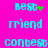 Pixelated cyan text on bright pink background with green pixel clusters changing position across frames.
