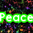 Pixelated text elements in various colors on a multicolored speckled background with a gray rectangle on the right.
