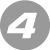 Gray circular icon with white number 4 centered on a solid gray background, rendered in pixelated style.