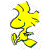Yellow cartoon character with black outline performing sequential actions against gray background, each frame showing distinct pose or prop interaction.