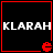 Four identical display 'KLARAH' text with red borders and a small red pixelated shape below