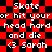 Red and black checkered background with white pixelated text reading "Skate or hit your head hard and die <3 Sarah" repeated twice in a