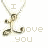 Animated contact sheet of a necklace pendant with 'I love you' text in various frame states showing pixelated animation changes and heart symbols.