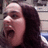 A person with long dark hair and open mouth appears in four -aligned with slight variations in head position and background elements