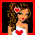 Pixel art contact sheet of a Valentine's Day-themed animated icon featuring a cartoon woman and text reading "Will You Be My Valentine?" across six frames.
