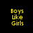 Yellow pixelated text 'Boys Like Girls' on black background with green bars shifting across the text in different positions.