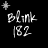 Animated contact sheet showing 12 frames of a black background icon with white text "Blink 182" and star-like symbols, some in blue.