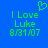 Green pixelated text on blue background reads 'I Love Luke 8/31/07' with a green heart symbol above the text.