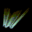 Animated contact sheet showing 10 sequential frames of a glowing, abstract shape transitioning from greenish-blue to warm orange-red hues against black background.