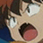 A pixelated anime-style character with wide eyes and an open mouth on the left, next to a bright blue background with brown pixelated text reading "SHIPPO IS AWSOME" on the right.