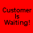 Four display 'Customer Is Waiting!' text with varying background colors and font clarity