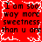 Red background with black text repeating 'I am soo way more sweetness than u are' surrounded by white pixelated border.
