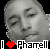 A contact sheet of three grayscale animated frames showing a person's face with text reading "I ❤️ Pharrell" where the heart symbol changes from red to white across frames.