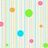 Pixelated text and colorful circles on a striped background with partial gray overlay.