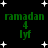 Green pixelated text 'ramadan 4 lyf' on black background with white stars, two identical static frames shown side-by-side.