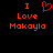 Red pixelated text and heart symbol on black background, with one version showing a heart icon replacing the word 'Love' in the phrase "I Love Makayla".