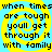 A static image with four identical of pixelated text on a yellow and light blue spiral background