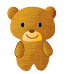 A 6-frame animated contact sheet of a brown teddy bear mascot with subtle pose variations across frames, displayed on a gray background.