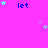 A bright pink background with blue 'let' text and scattered light purple and cyan stars, partially cropped on the right.