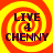 Four identical display a yellow and orange spiral background with dark purple text reading LIVE 4 CHENNY in a pixelated font