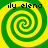 Four identical spiral patterns arranged in a , each with green and yellow colors and the text 'ily elena' above them