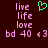 Pixelated text and symbols on dark background with green heart symbol above the left