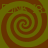 Four identical spiral patterns arranged in a on a solid background, each with brown and olive green coloration