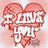 Red heart-shaped background with white text 'I LOVE YOU' in stylized font, three identical frames showing static image with no visible animation changes.