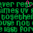 Green pixelated text repeats across a black background with a single pink pixel cluster near the top center.