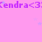 A static image with a pink background displaying repeated purple text 'kendra<3' and small light blue stars.