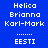 text-based icons on blue and black backgrounds with white pixelated text reading Helica, Brianna, Karl-Mark, and EESTI
