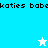 Pixelated text repeats across a split background with two star icons in different positions and colors.