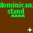 Green text and symbols on brown background with repeated patterns of 'dominicandominicandominican' above 'stand' and 'AAAA' in pixelated style.