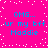 Bright pink background with scattered white dots and blue text reading "OMG... ur my bff Maddie" in two identical vertical sections.