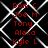 Red text names on black background with white geometric pattern; repeated of six names in two across four