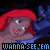 Animated contact sheet of a cartoon character with red hair and blue background, showing sequential frame changes in expression and text overlay.