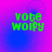 Green text 'vote wolfy' on a purple-blue gradient background with subtle circular patterns.