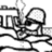 Black-and-white cartoon-style icon shows a character with helmet and goggles holding a torch, surrounded by wavy lines and partial building structure.