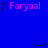Blue background with repeated pink text 'Faryaal' and black star symbols in a pattern