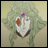 A 48x48 pixel animated buddy icon featuring a stylized anime character with green hair and a purple gem on their forehead, paired with "Anime IM" text on a black background.